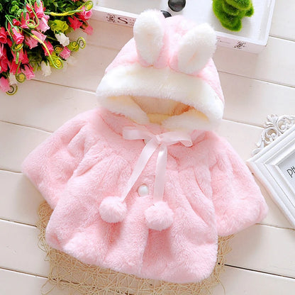 Kuschelige Hasen Kapuzen-Jacke mit Ohren für Mädchen