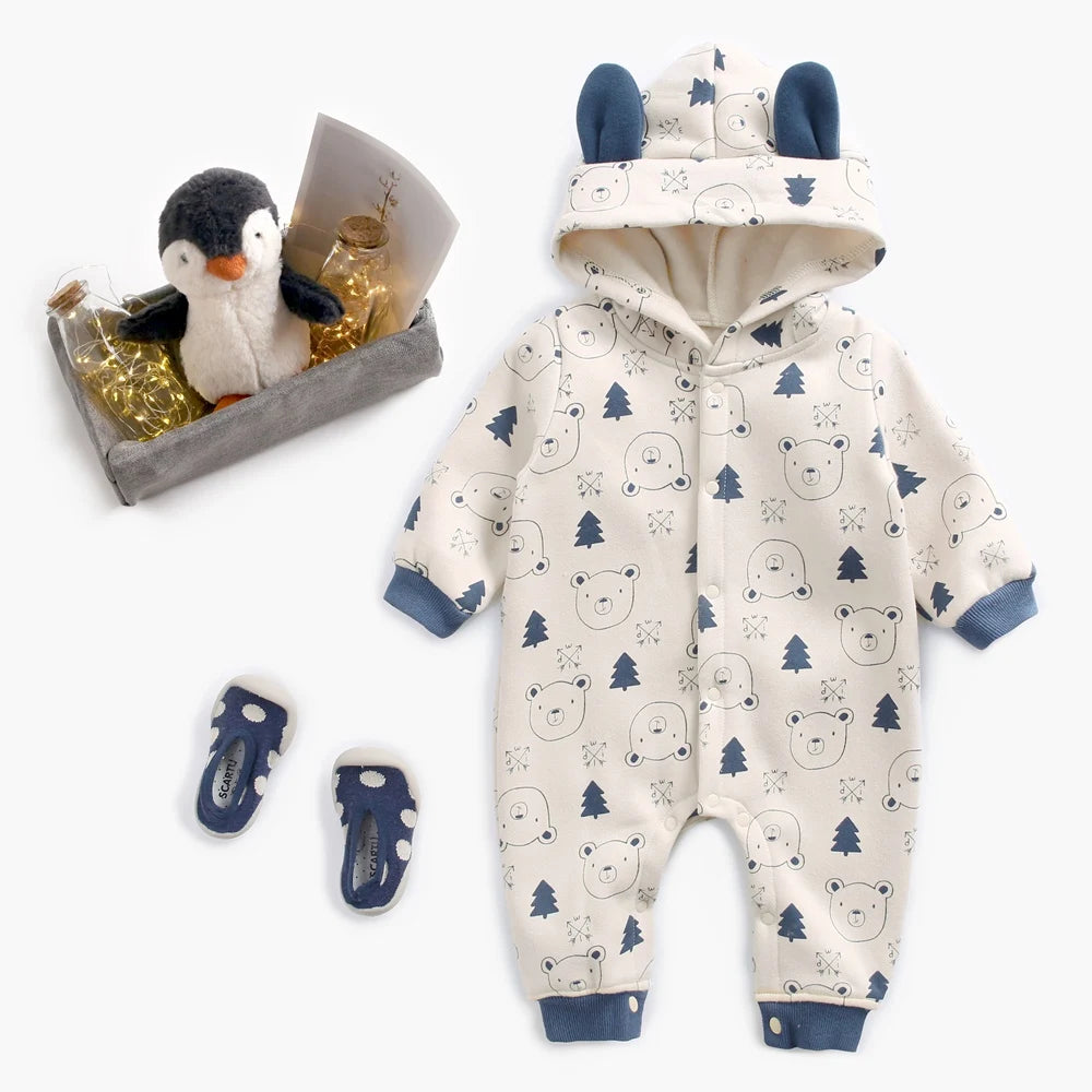 Niedlicher Baby-Overall mit Kapuze