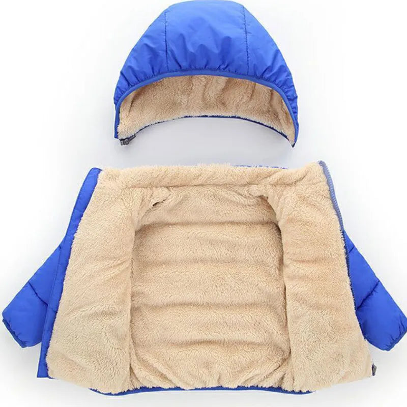 Kuschelige Kinder-Winterjacke mit Bärenohren