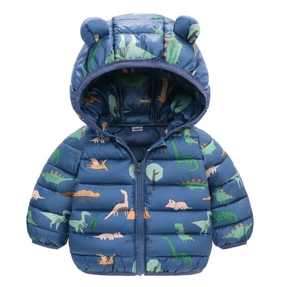 Kinder Winterjacke mit Kapuze und niedlichen Ohren / Daunenjacke / Steppjacke