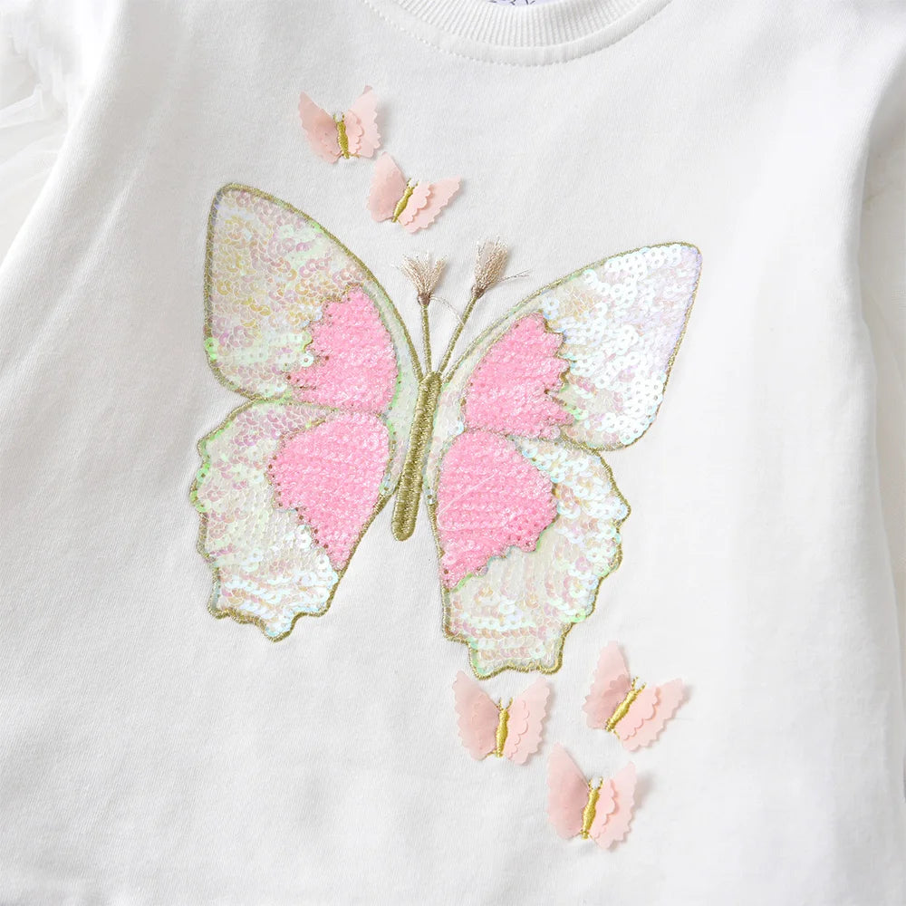 Kinder-Sweatshirt mit Schmetterlingsmotiv