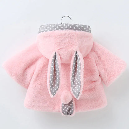 Winterjacke für Mädchen | Kuschelige Jacke mit Hasenohren