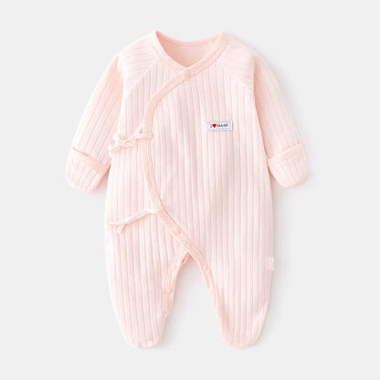 Einfarbiger Wickeloverall für Neugeborene und Babys