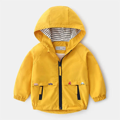 Regenjacke für Kinder einfarbig für Jungen / Wind- und Wasserabweisend