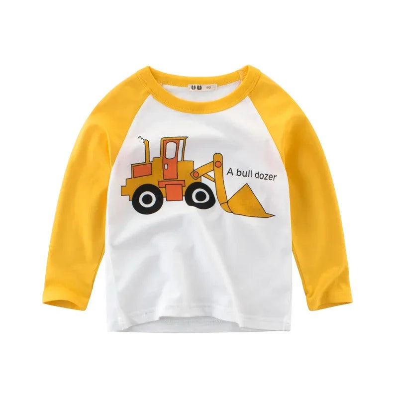 Kinder Langarm-Shirts mit Fahrzeugmotiven