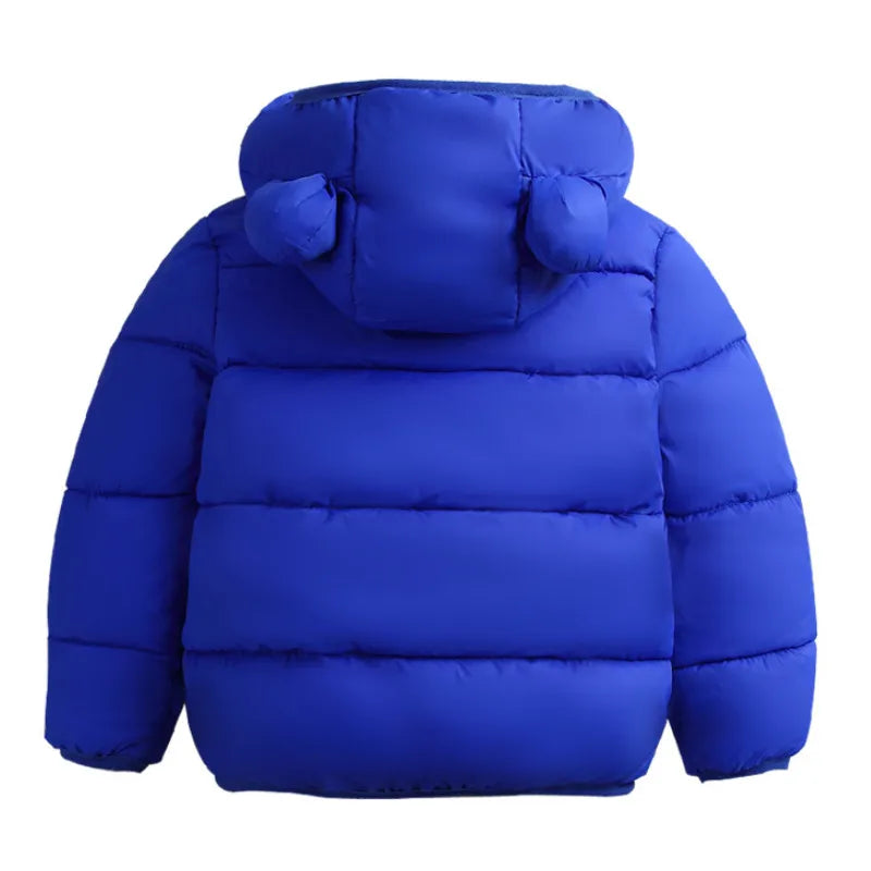 Kuschelige Kinder-Winterjacke mit Bärenohren