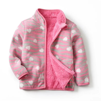 Fleecejacke für Kinder mit Kragen oder mit Kapuze
