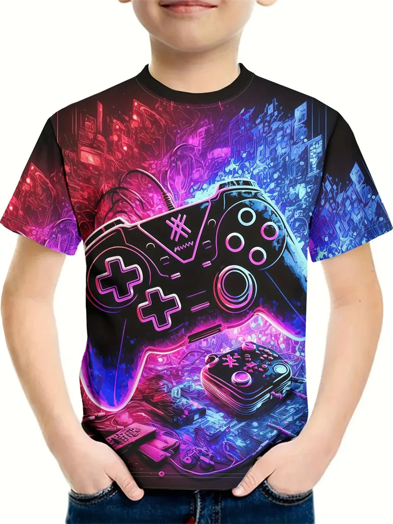 Stylisches Gamer T-Shirt mit All-Over-Print für Groß und Klein