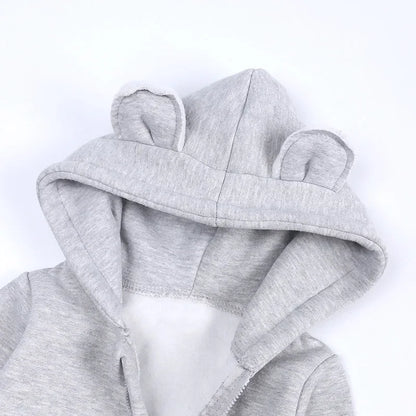 Baby-Overall mit Kapuze und Bärenohren