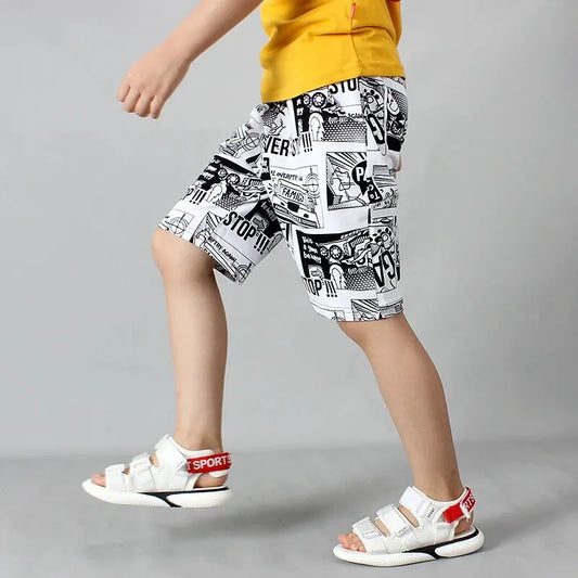 Coole Kinder-Shorts mit Comic-Print