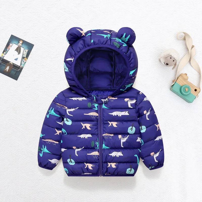 Kinder Winterjacke mit Kapuze und niedlichen Ohren