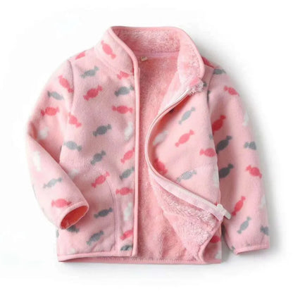 Fleecejacke für Kinder mit Kragen oder mit Kapuze