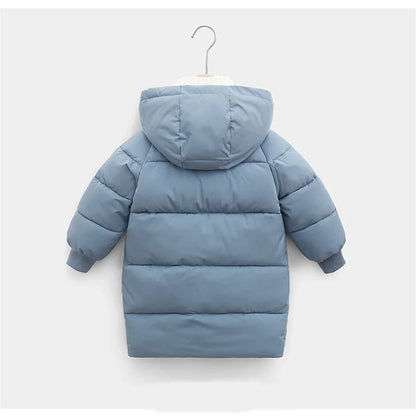 Winterjacke mit Kapuze / Winterparka für Kinder / Daunenjacke einfarbig