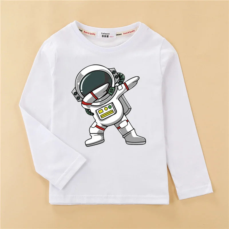 Kinder Langarmshirt mit Astronauten-Motiv