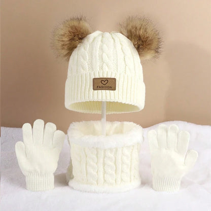 Stylisches Winter-Set für Kinder mit Mütze, Schal und Handschuhen