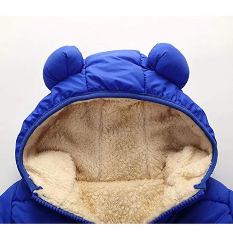 Kuschelige Kinder-Winterjacke mit Bärenohren