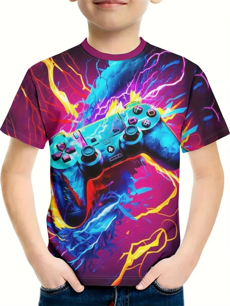 Stylisches Gamer T-Shirt mit All-Over-Print für Groß und Klein