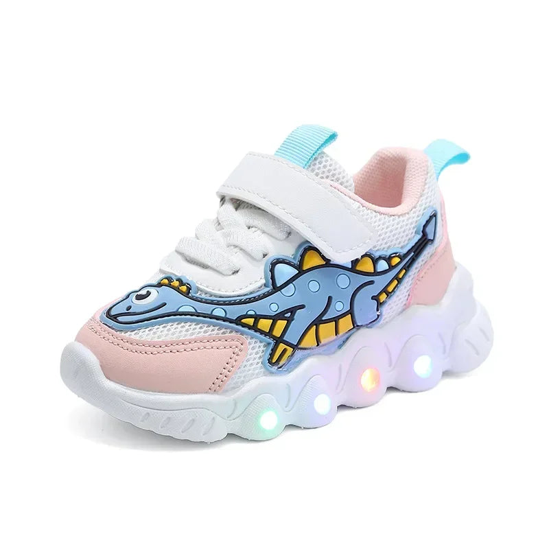 Leuchtende Kinder-Sneaker mit Dinosaurier-Design