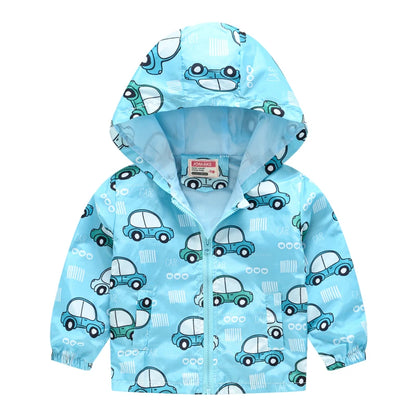 Regenjacke / Übergangsjacke mit Kapuze für Kinder