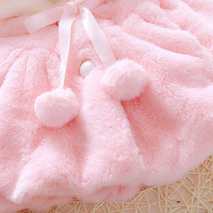 Kuschelige Hasen Kapuzen-Jacke mit Ohren für Mädchen