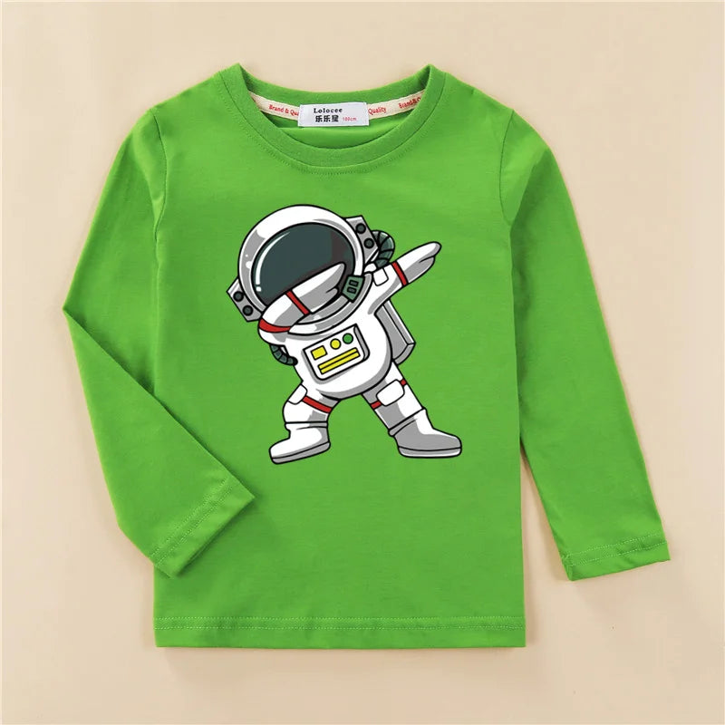 Kinder Langarmshirt mit Astronauten-Motiv