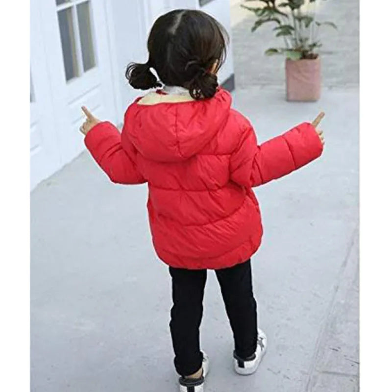 Kuschelige Kinder-Winterjacke mit Bärenohren