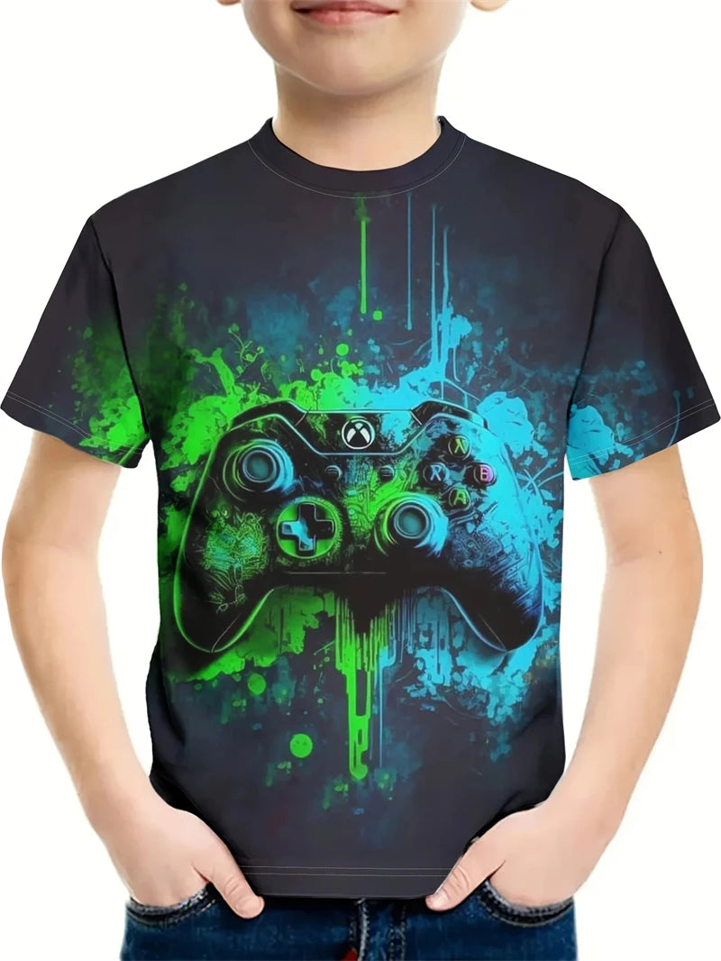 Stylisches Gamer T-Shirt mit All-Over-Print für Groß und Klein