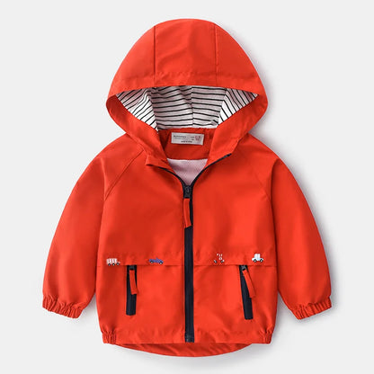 Regenjacke für Kinder einfarbig für Jungen / Wind- und Wasserabweisend