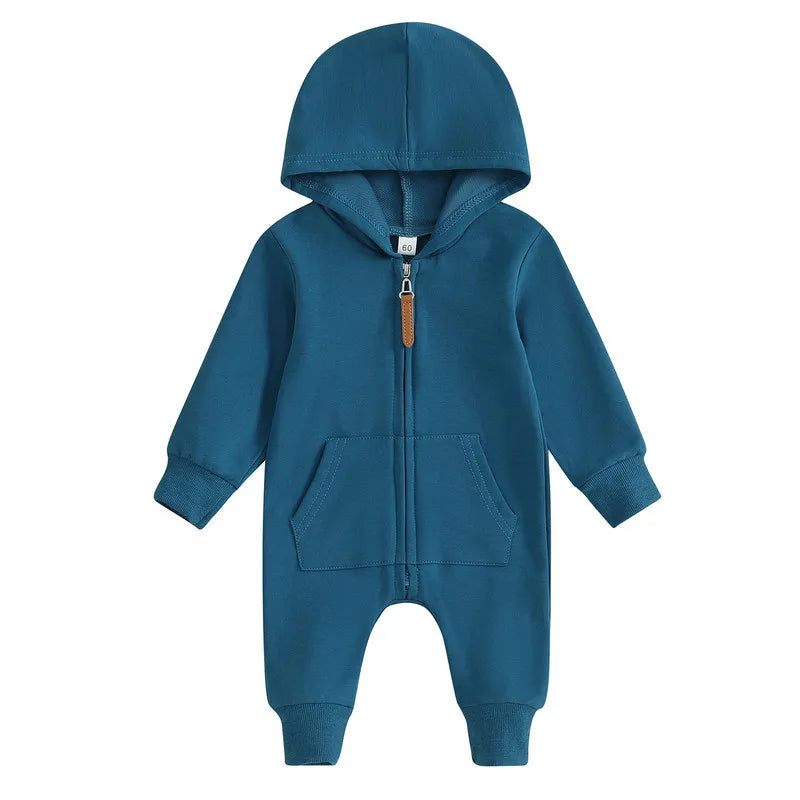 Baby-Overall mit Kapuze in verschiedenen Farben