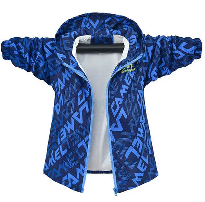 Regenjacke / Übergangsjacke mit Kapuze / Innenleben aus Fleece