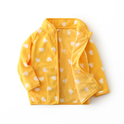 Fleecejacke für Kinder ohne Kapuze mit Kragen