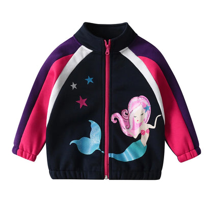 Fleecejacke mit Kragen ohne Kapuze für Mädchen / Meerjungfrauen