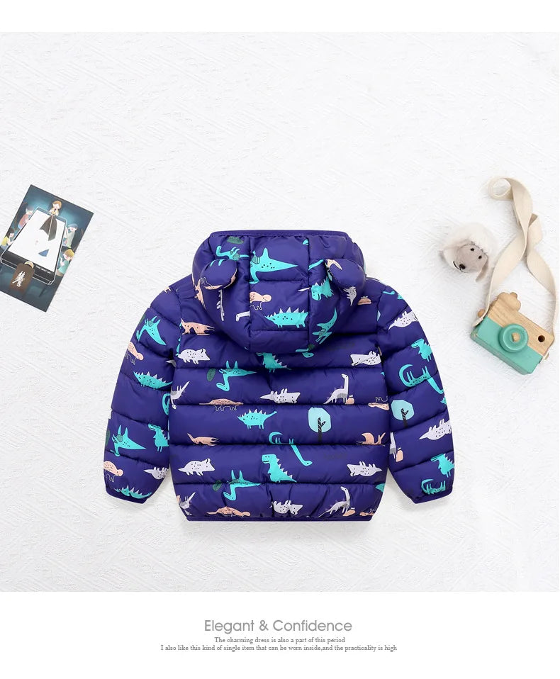 Kinder Winterjacke mit Kapuze und niedlichen Ohren