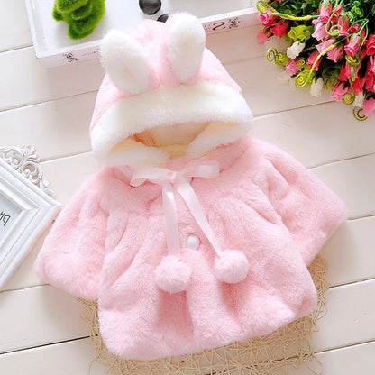 Kuschelige Hasen Kapuzen-Jacke mit Ohren für Mädchen