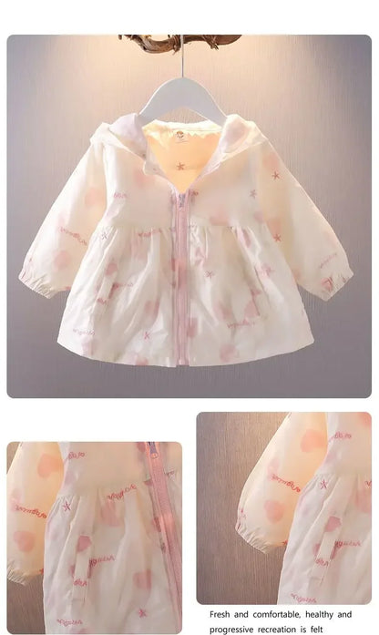 Windjacke / Übergangsjacke für Mädchen mit Kapuze
