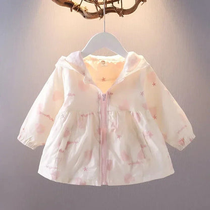 Windjacke / Übergangsjacke für Mädchen mit Kapuze