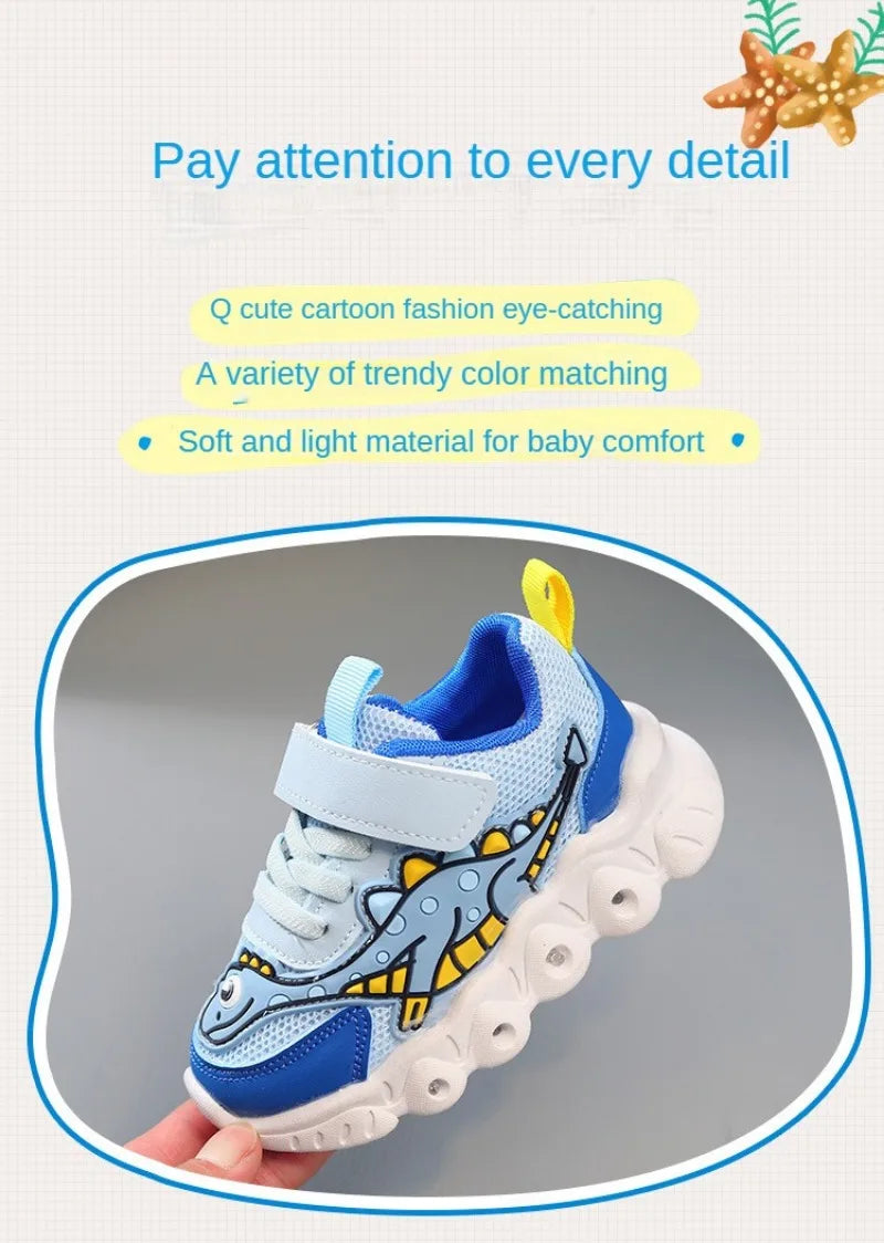 Leuchtende Kinder-Sneaker mit Dinosaurier-Design