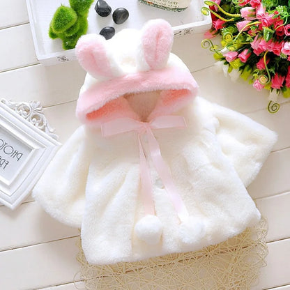 Kuschelige Hasen Kapuzen-Jacke mit Ohren für Mädchen