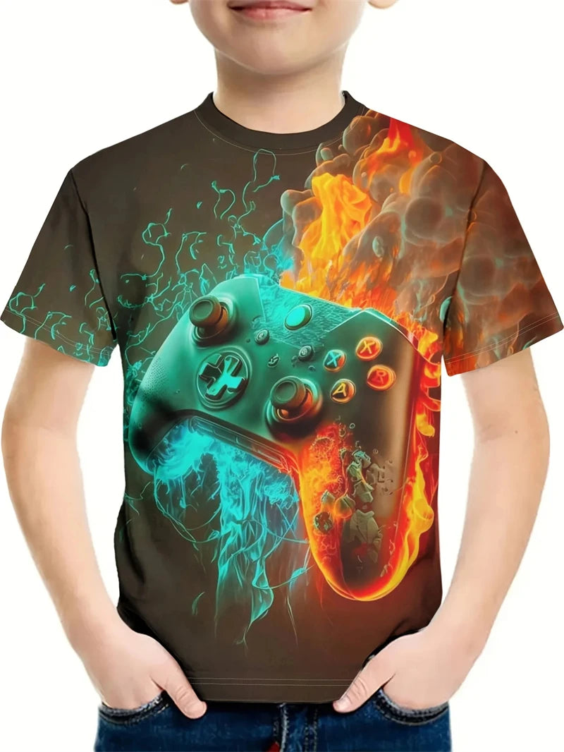 Stylisches Gamer T-Shirt mit All-Over-Print für Groß und Klein