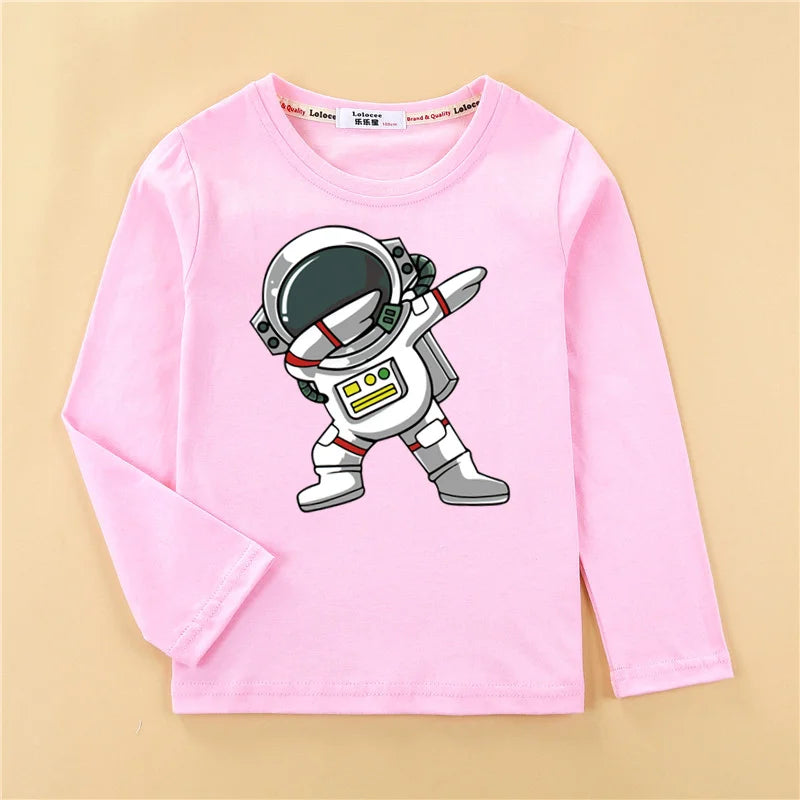 Kinder Langarmshirt mit Astronauten-Motiv