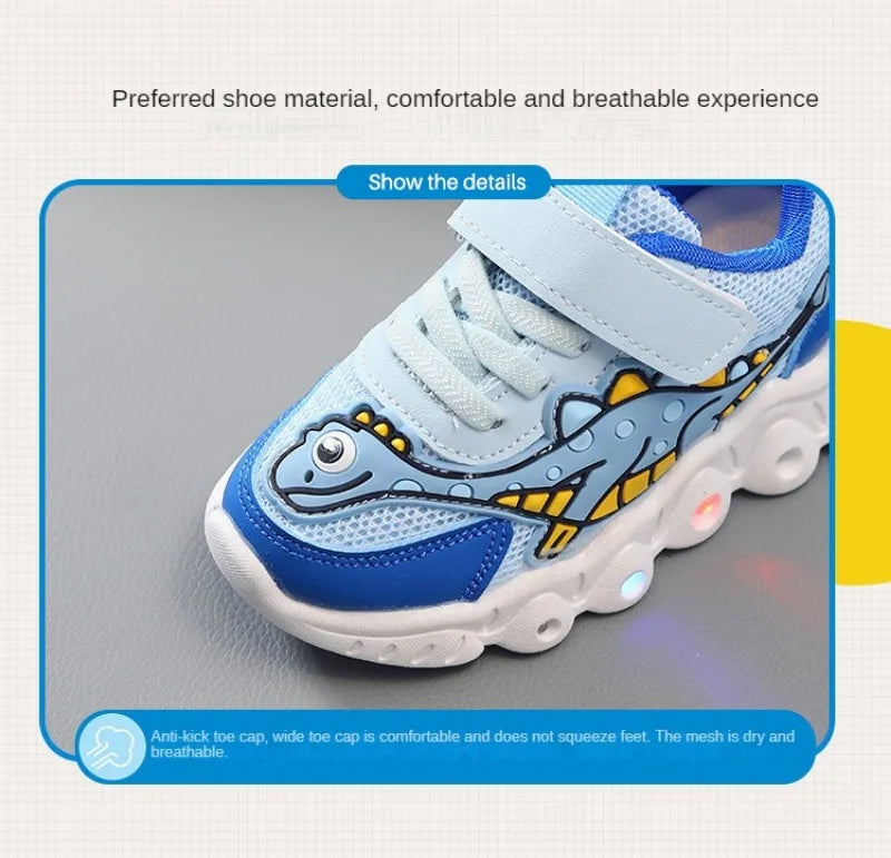 Leuchtende Kinder-Sneaker mit Dinosaurier-Design