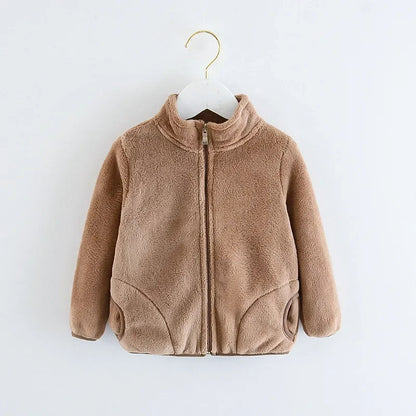 Einfarbige Fleecejacke für Jungen & Mädchen ohne Kapuze