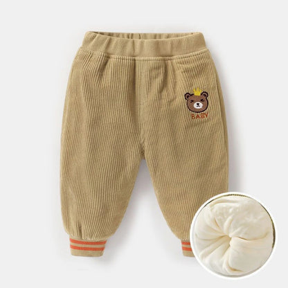 Kinder Cordhosen mit Teddy-Stickerei – Warm, Bequem & Stylisch