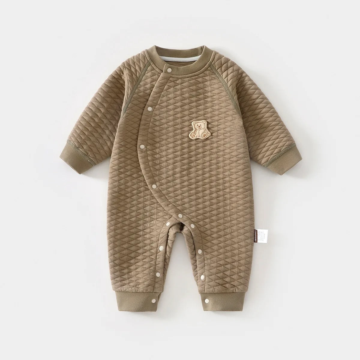 Gesteppter Baby-Strampler aus 100 % Baumwolle – warm & zeitlos