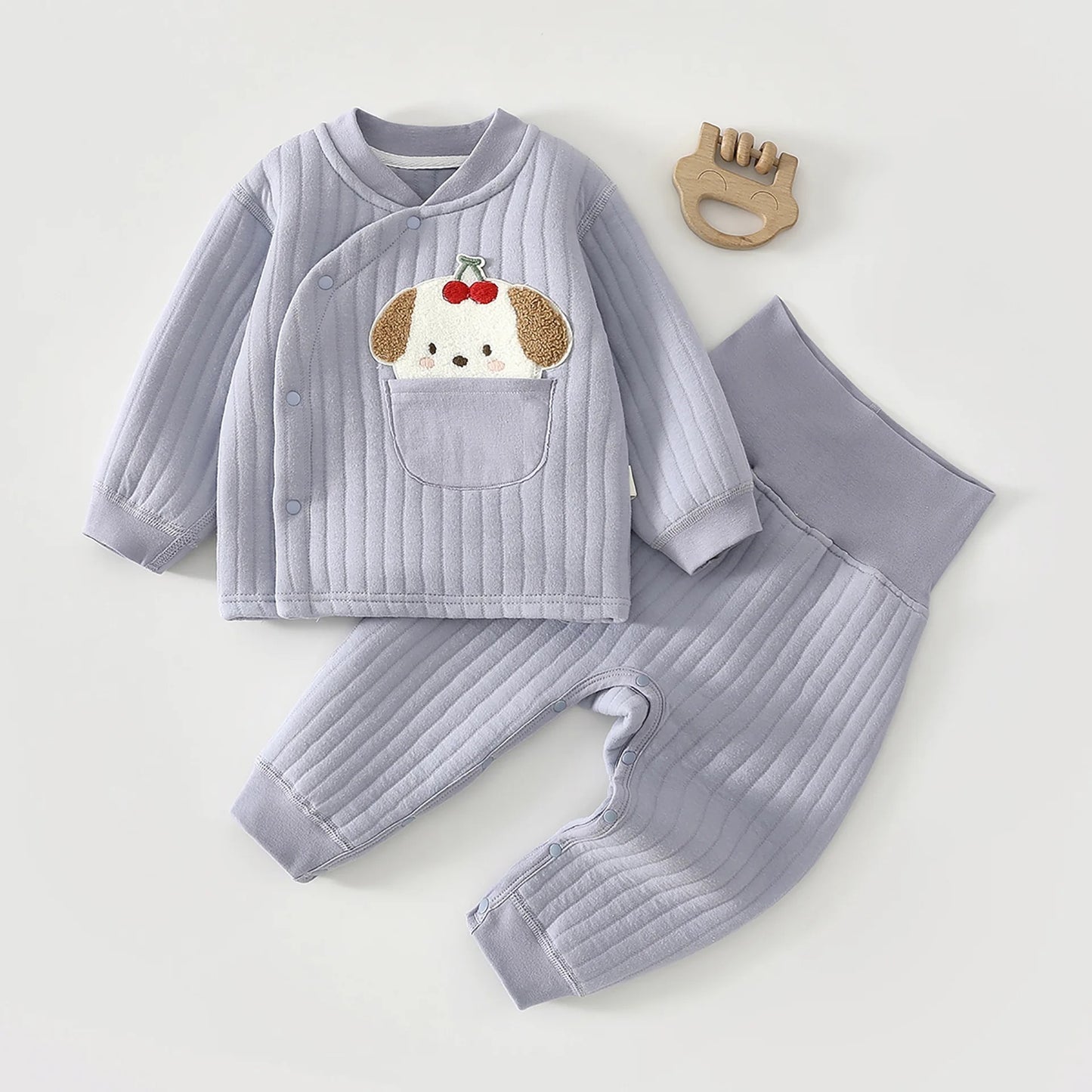 Kuscheliges 2-teiliges Set mit Tiermotiv & hohem Bund – warm, weich & hautfreundlich