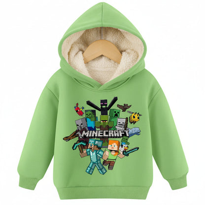 Minecraft Kinder Hoodie für Jungen – gefüttert, mit Kapuze