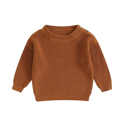 Baby Strickpullover Unisex mit Knopfleiste