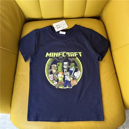 Minecraft T-Shirt für Kinder – Kurzarm Shirt aus Baumwolle mit Kult-Motiven