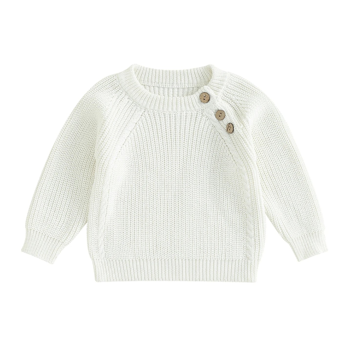 Baby Strickpullover Unisex mit Knopfleiste