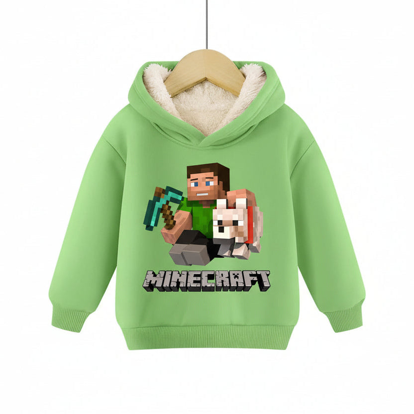 Minecraft Kinder Hoodie für Jungen – gefüttert, mit Kapuze